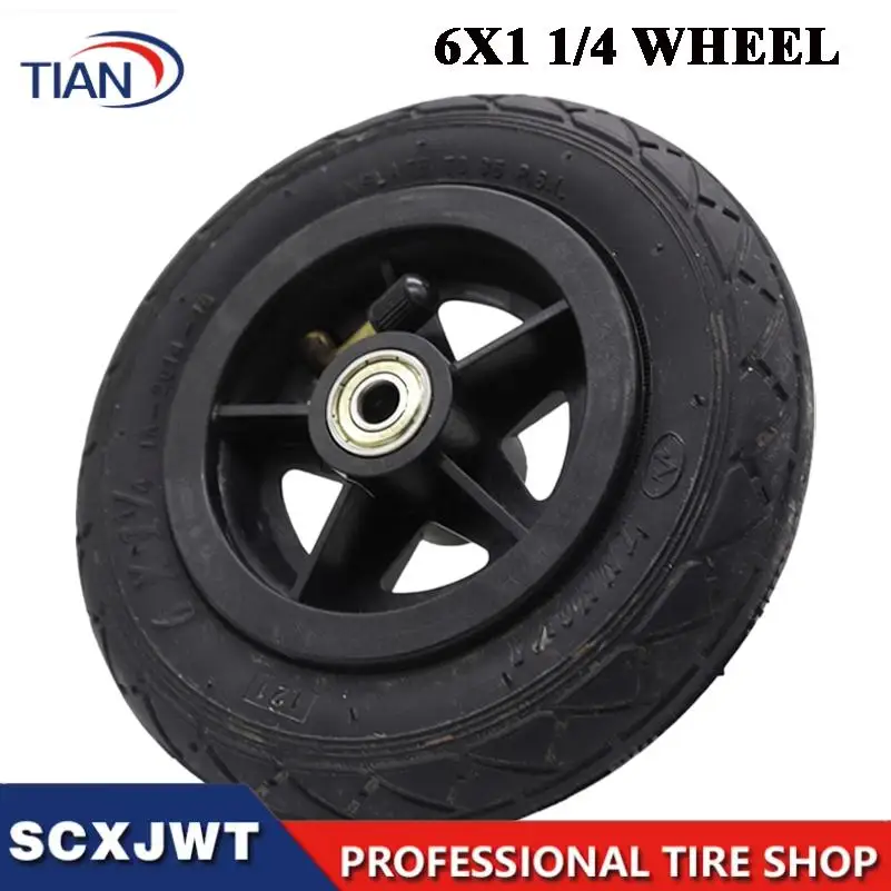 6X1 1/4 plastic scooter inflatable wheel plastic hub inner tube electric scooter 6 inch pneumatic tire