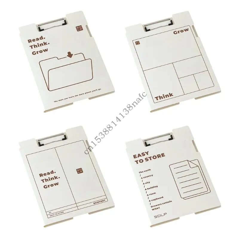 

594F Многоцелевой переворачивающийся буфер обмена с металлическим зажимом Легкий пластиковый буфер обмена Органайзер для файлов