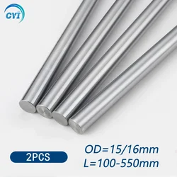 2pcs15mm 16mm Linear Shaft Guide Rail 3d Printer Parts Cylinder Chrome Plated Liner Rods Axis Linear Shaft Round Rod L100 200