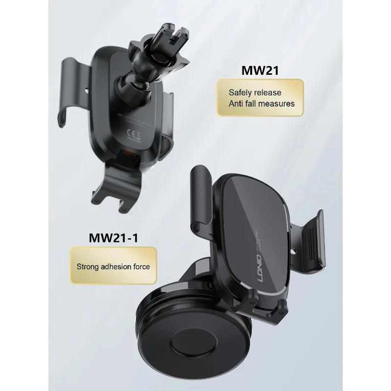 15W car phone holder wireless charging suction cup car holder phone holder automatic locking, firm and not shaking