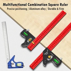 30/40cm Multifunctional Combination Square Ruler, Woodworking Combination Angles Measuring Instrument for Accurate 90/45 Degree