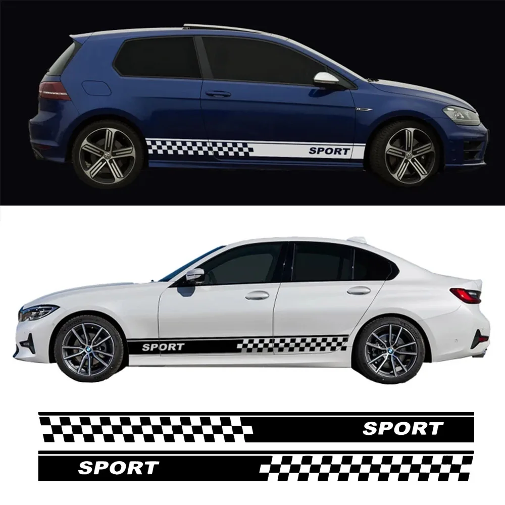 

30cmX190cm Universal Sport Stripe Vinyl Stickers For Car Side Decals Decor long Strip Sticker Car Door Decal