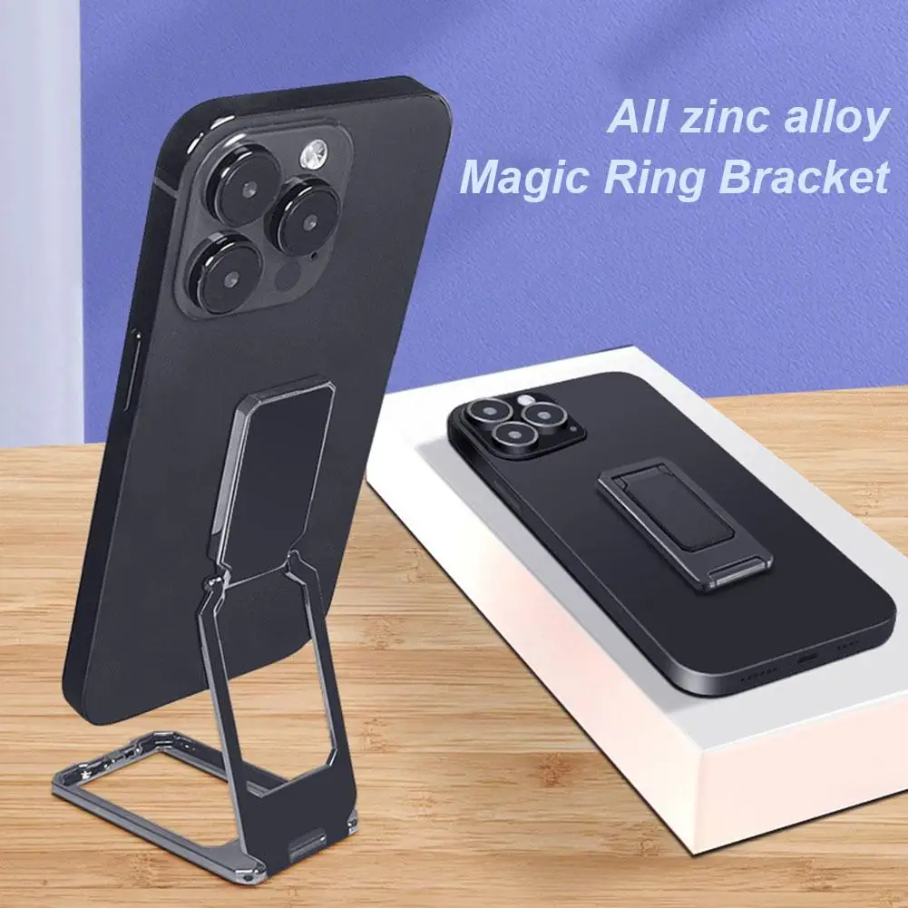 Magnetic Foldable Double Mobile Phone Holder Universal For IPhone 360 Degree Rotating Ultra-thin Stand For Mobile Phone Q0O2