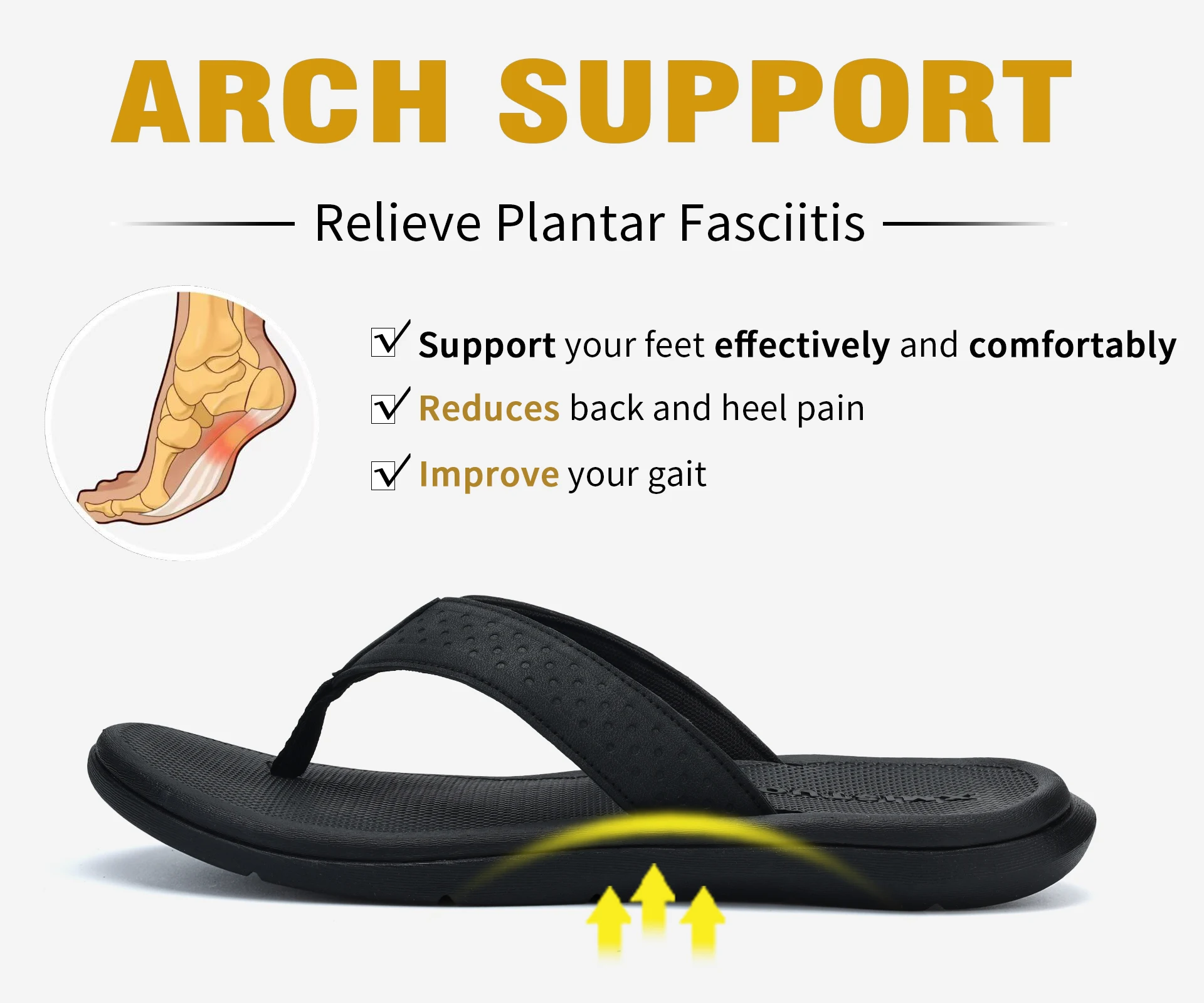 Herren-Sommer-Retro-Stil Flip-Flops mit dicker Sohle und Fußgewölbestütze für Outdoor-Aktivitäten und Strandmode – Detail 2