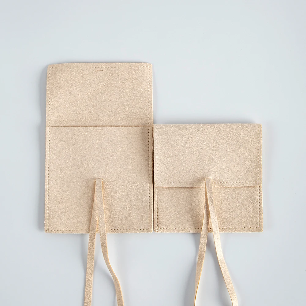 10Pcs Elegant Drawstring Microfiber Envelope Jewelry Storage Pouches
