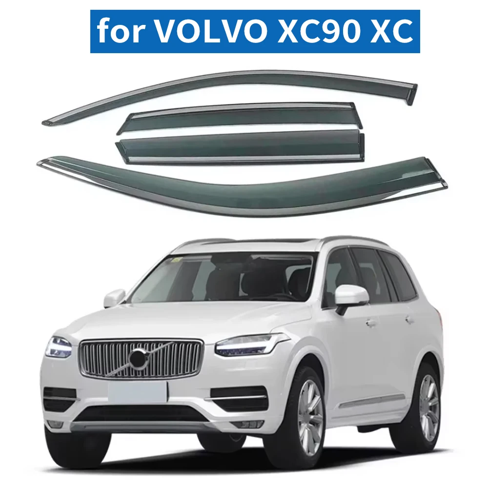 

Chrome Strips Rain Guards for VOLVO XC90 2009-2020 Classic Window Visor Wind Deflectors Door Visor Vent Shades Ventvisor