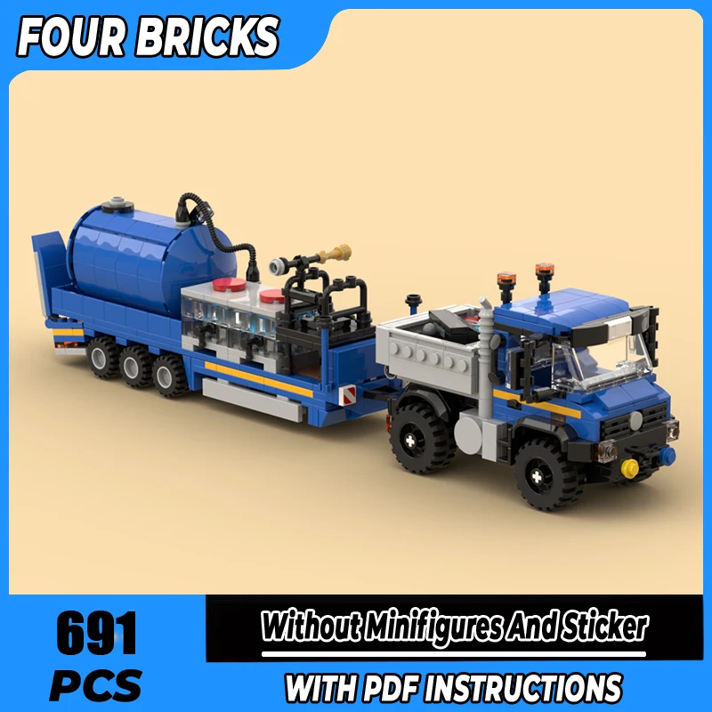 

Moc Building Block Acorn Utility Truck and Sprayer Trailer Technology Modular Brick Model Gifts Christmas Toy DIY Sets Assembly