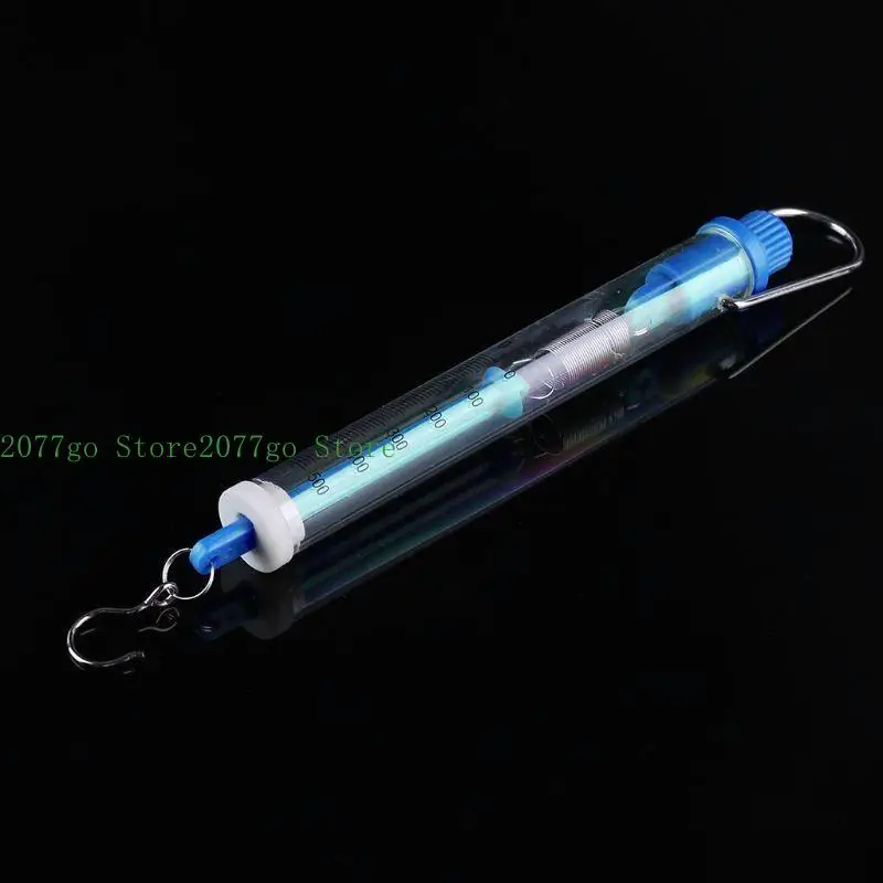

652F Scientific Plastic Spring Scale 500g/5N Weight Capacity Blue Color for School Physics Demonstrations Experiments