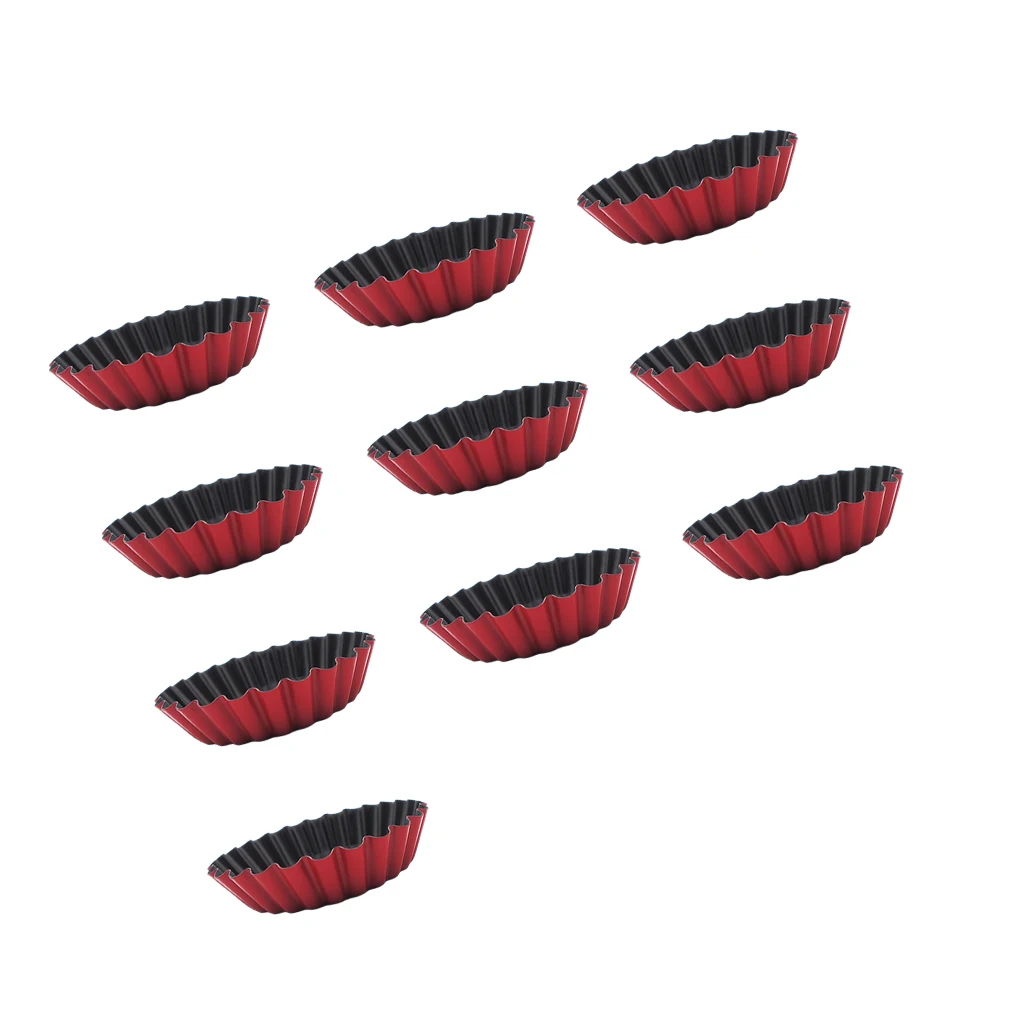 

10Pcs Carbon Steel Egg Tart Mold Household Mould Accessories Type