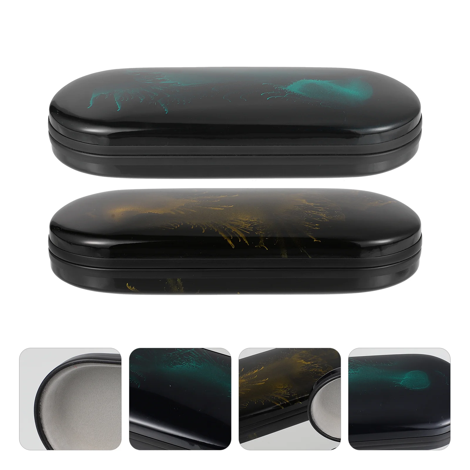 

2 Pcs Paint Nearsighted Glasses Man Sunglass Case Hard Eyeglass Cases Internal Pvc Flocking Protector