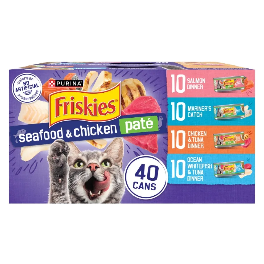 

Влажный корм для кошек Purina Pate Soft, ассорти из морепродуктов и курицы, 5,5 унций, 40 банок, смешанный вкус морепродуктов и курицы