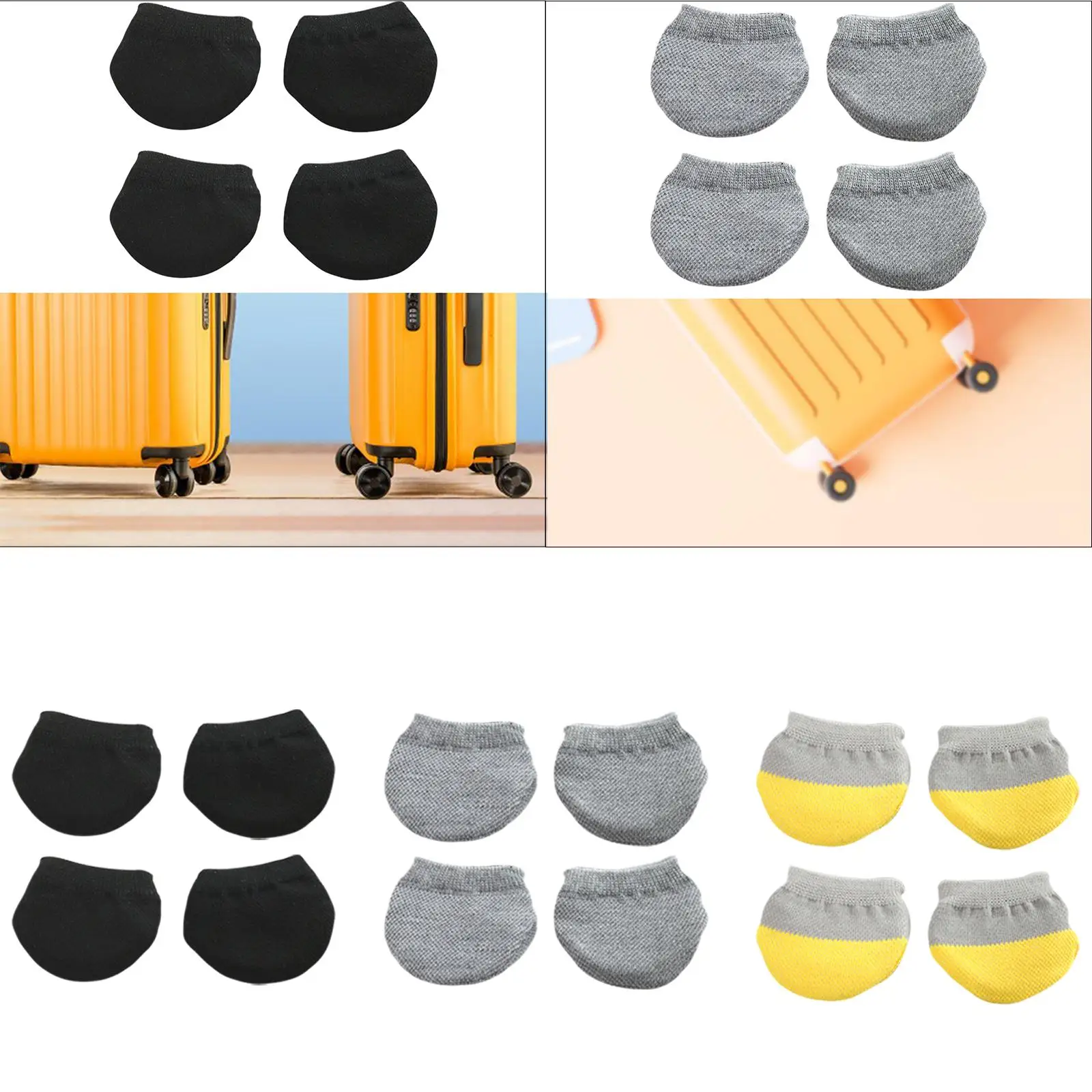 Luggage Wheels Cover Socks Reduce Noise Easy to Clean All Round Wrapping Design Chair Feet Protectors for Table Leg Home Outdoor