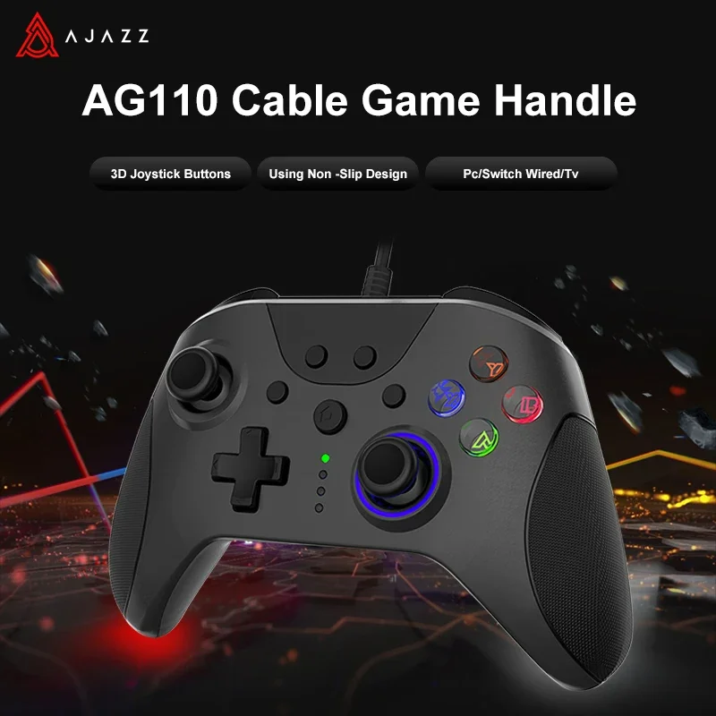 AJAZZ AG110 USB Wired Controller PC Cellphone Joypad Gamepad Console Wired ForGame Joystick