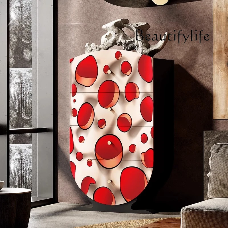 

French art designer solid wood creative living room dining side decorative cabinet entrance entrance storage