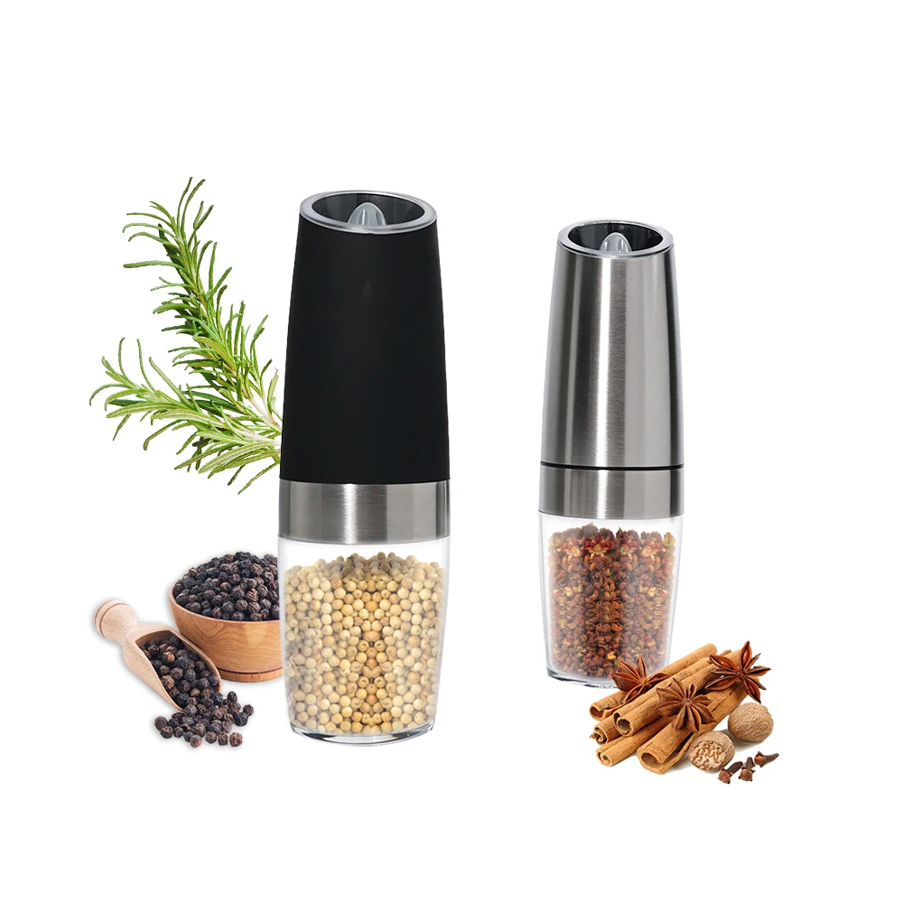 

Hot Selling gravity electric mill pepper and salt grinder set gravity electric pepper grinder