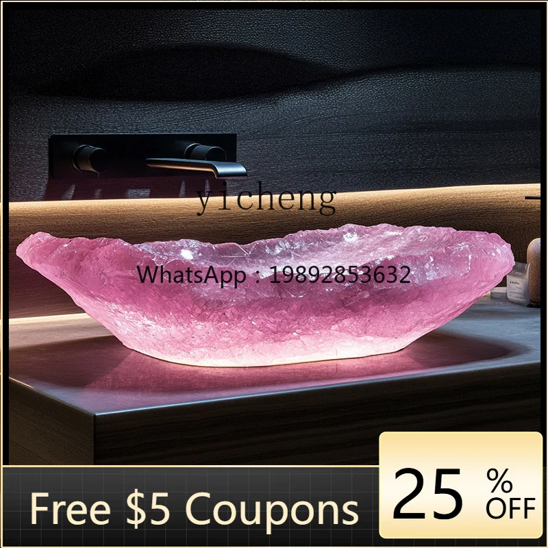 

AA crystal stone wash basin custom transparent resin art table basin bathroom single basin