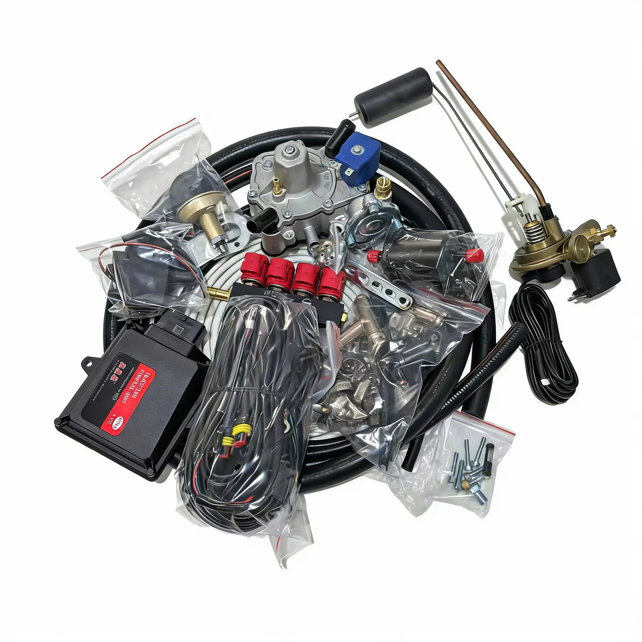 MP48+AT09 LPG/CNG Car Oil-to-Gas Conversion Kit Sequential Fuel Injection 4-Cylinder with Dashboard Mount Accessories