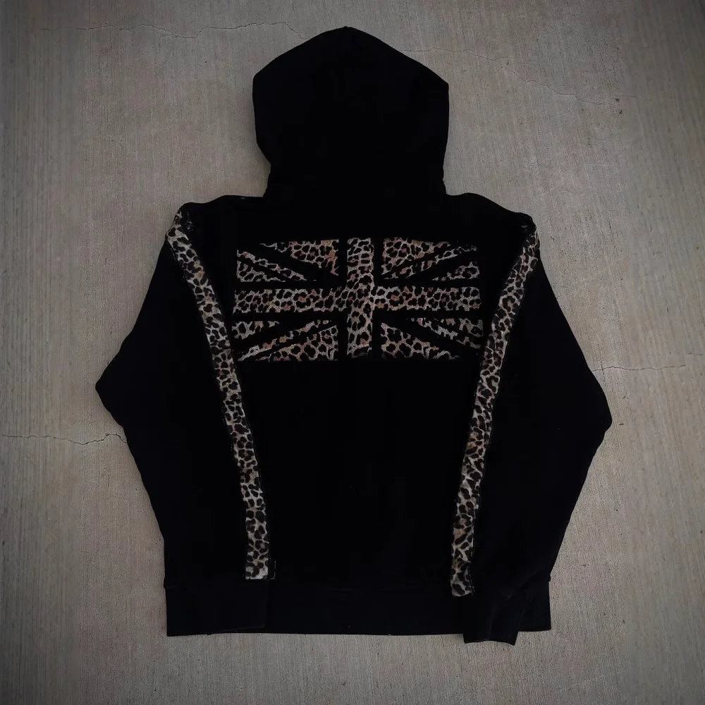 Y2k leopardo impressão hoodies moletom terno casual moletom com capuz novas calças impressão roupas rua punk roupas confortáveis