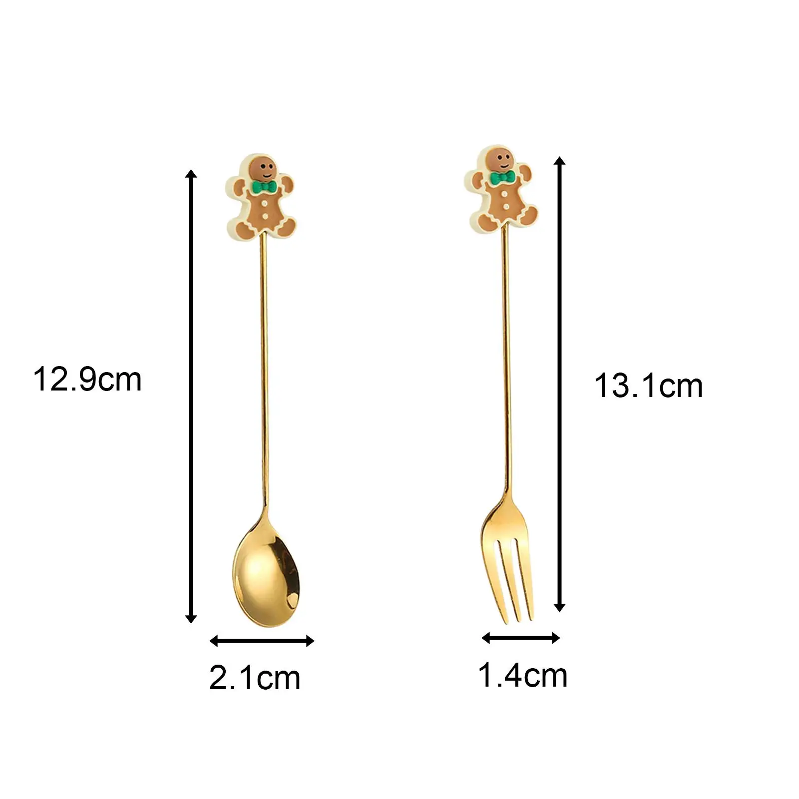 Stainless Steel Christmas Spoons Forks Set Creative Dessert Cutlery for Holiday Party Tableware