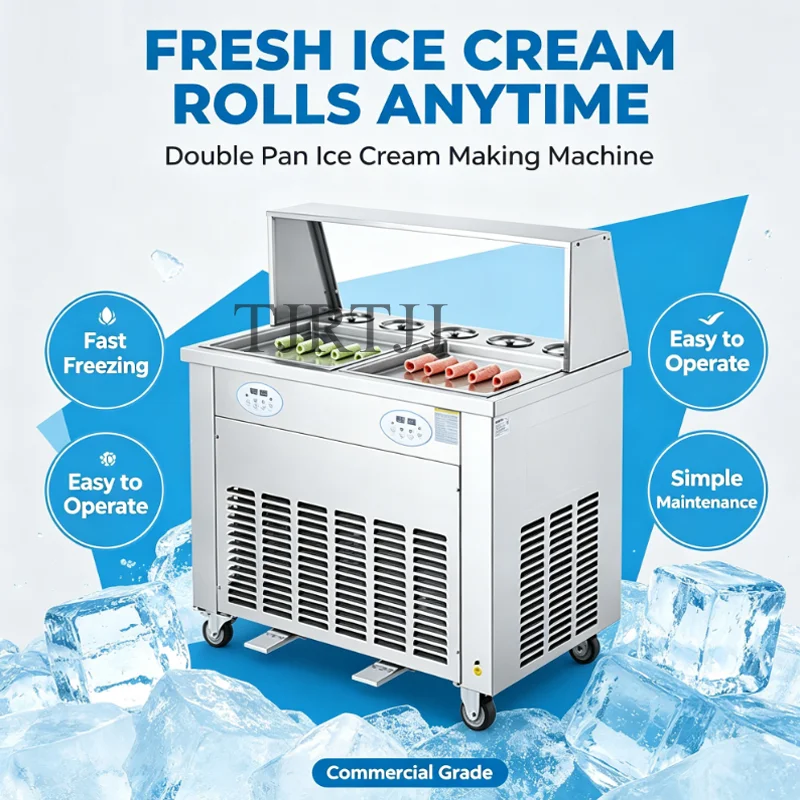 High Quality Industrial Ice Cream Fryer Smooth Operating Fry Ice Cream Roll Machine