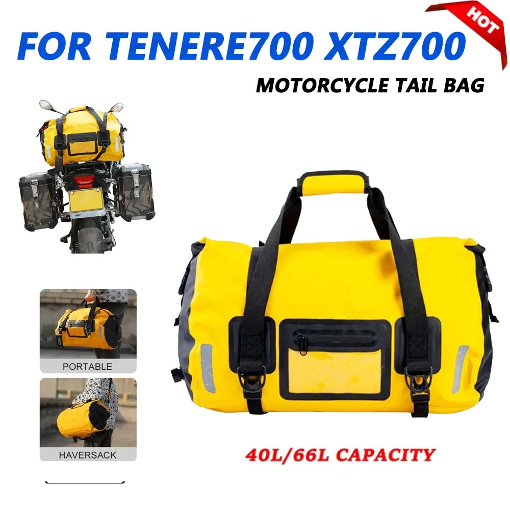 For Yamaha Tenere 700 XTZ700 2019 2020 2021 - 2024 Tenere700 Seat Bag 40L 66L Tail Bag Travel Outdoor Dry Luggage Roll Backpack