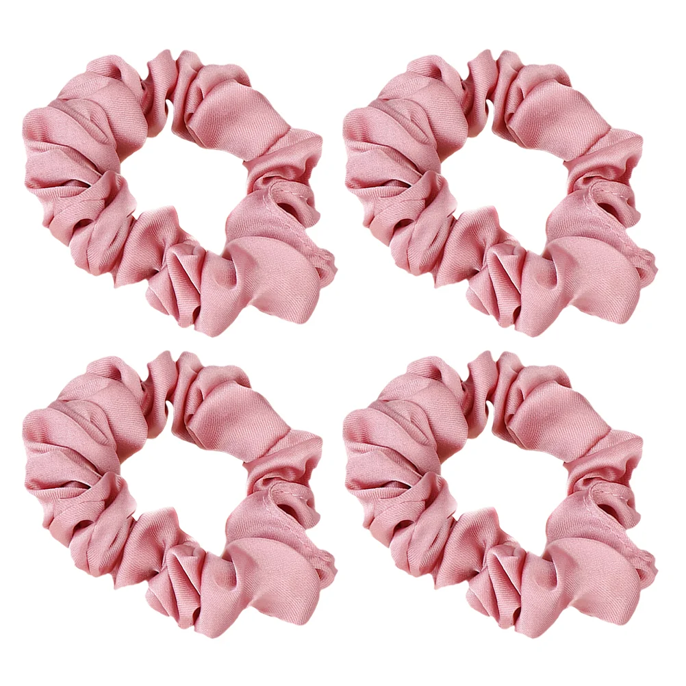 4 Pcs Hair Ring Silk Ties Bands for Thin Scrunchy Ribbon Thick Sports Ponytail Holders Women's Accessories