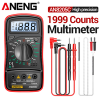 Digital Multimeter 1999 Counts 600V AC/DC Voltage Temp Test for Car Repair ANENG AN8205C Blue Backlight hFE Triode DIY Test Tool