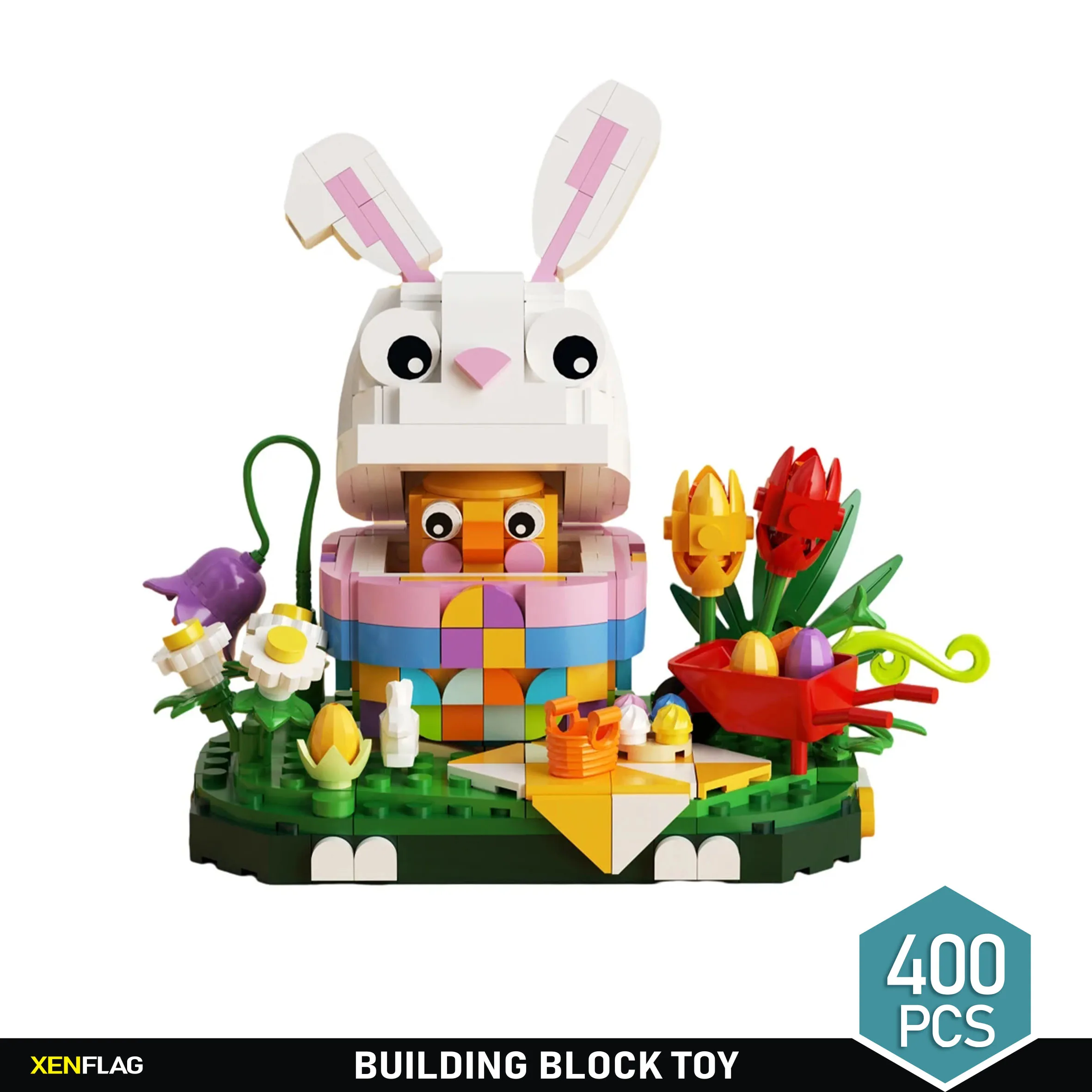 

Easter lovely pet rabbit birthday gift Building block children's DIY puzzle toy decoration model gift