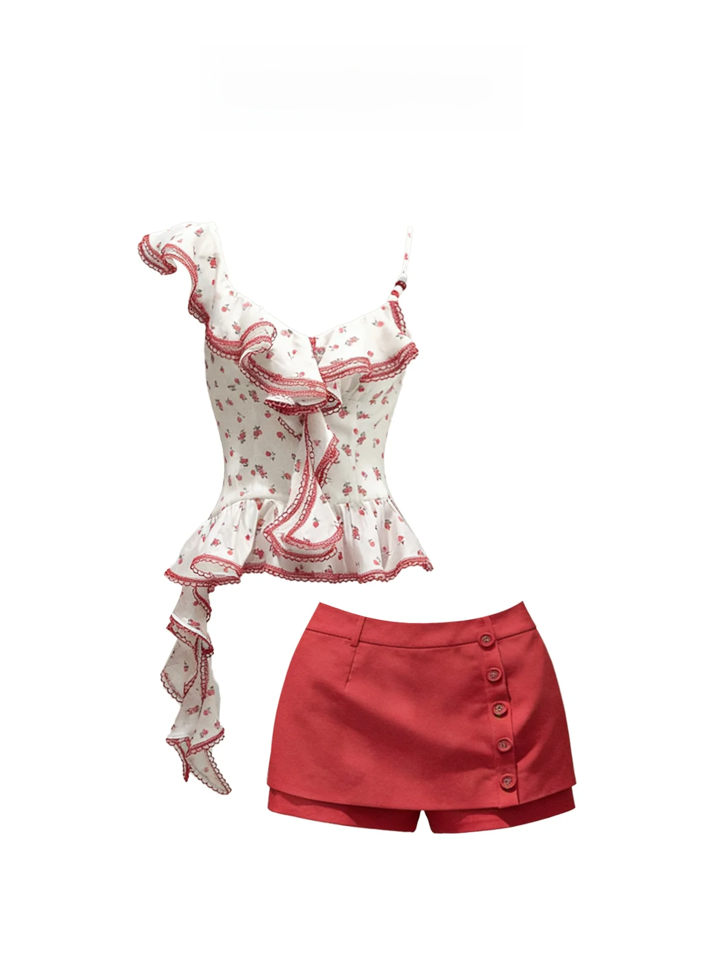 

HEZA Floral Lace Trim off oulder Top And A-Line Skirt Set Women's plus Size Summer Vaion Outfit Casual Faion Ensemble