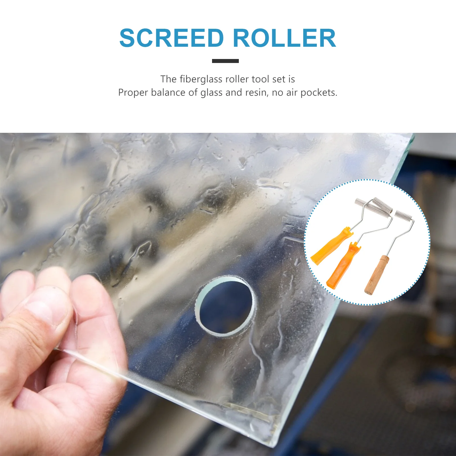 3 قطعة مجموعة أدوات الأسطوانة المصنوعة من الألياف الزجاجية أداة إزالة الفقاعات الفضية لترقق الراتنج الاسمنت الذاتي التسوية إزالة الرغوة جهاز الجدار #5