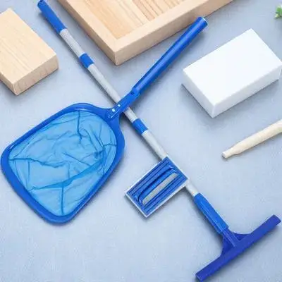 

Swimming Cleaning Kit Rubber Sponge Brush Leaf Skimmer Net Telescoping Pole Ground Inflatable Durable Lightweight Pool