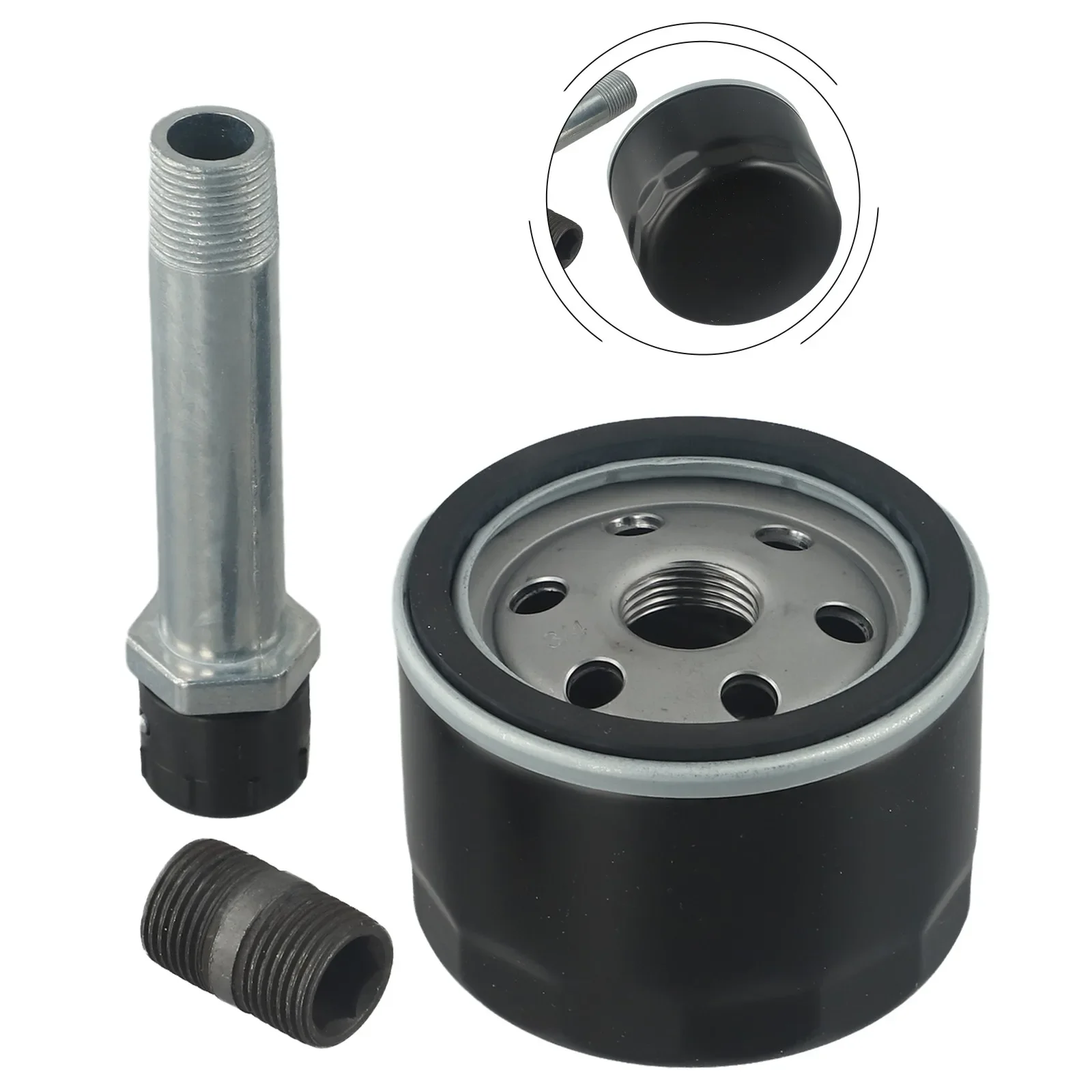 Three Piece Oil Filter Drain Adapter Kit for E120 D100 LA100 E130 E160 E170 E180 X166R Z335E Lawn Tractor Maintenance