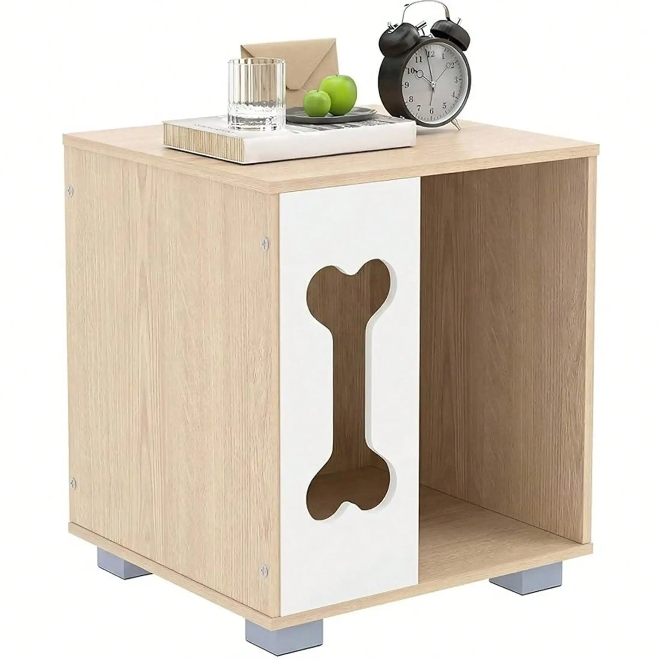 

Indoor Dog Cage Nightstand Side End Table With Anti-Slip Robust Metal Legs And Spacious T