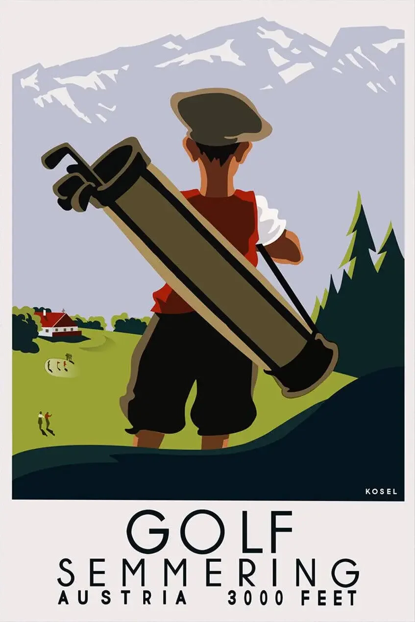 Golf Semmering Austria 3000 Feet 1925 Vintage, Print Art Canvas Poster For Living Room Decor, Home Wall Picture