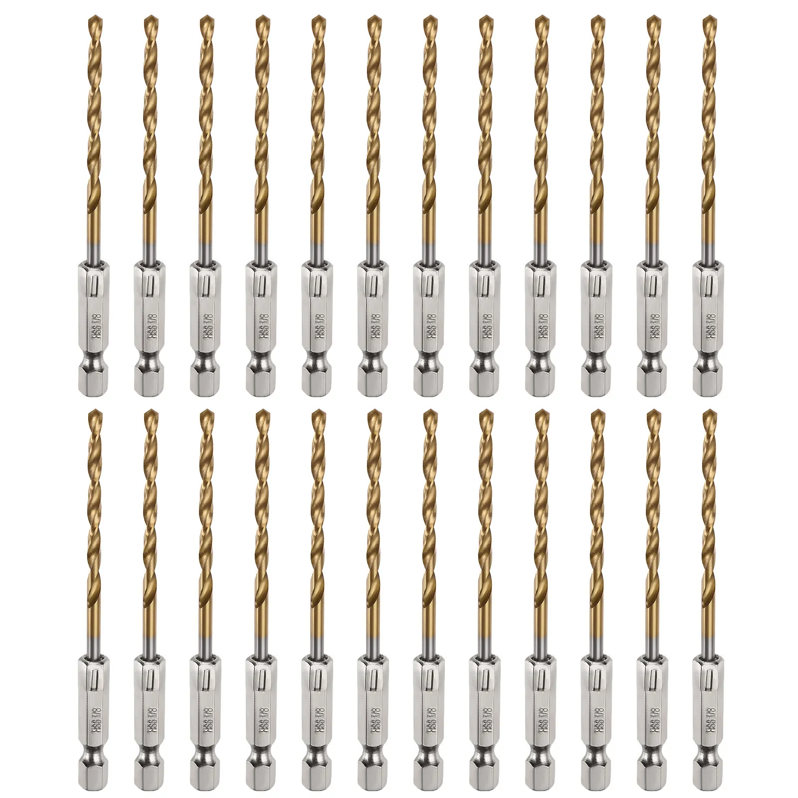 Brocas helicoidales con vástago hexagonal de 1/4 ", brocas M35 de acero de alta velocidad y titanio para madera, acero inoxidable y Metal, 10/24 Uds.