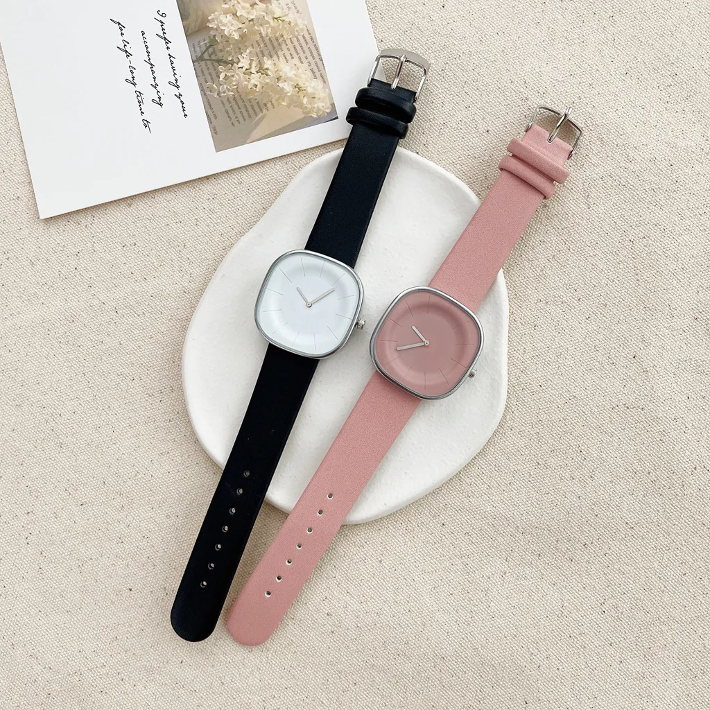 Simple Square Women Watches Leather Fashion Ladies Wristwatch Square Big Dial Feminino Female Quartz Clock Student Elegant Gifts