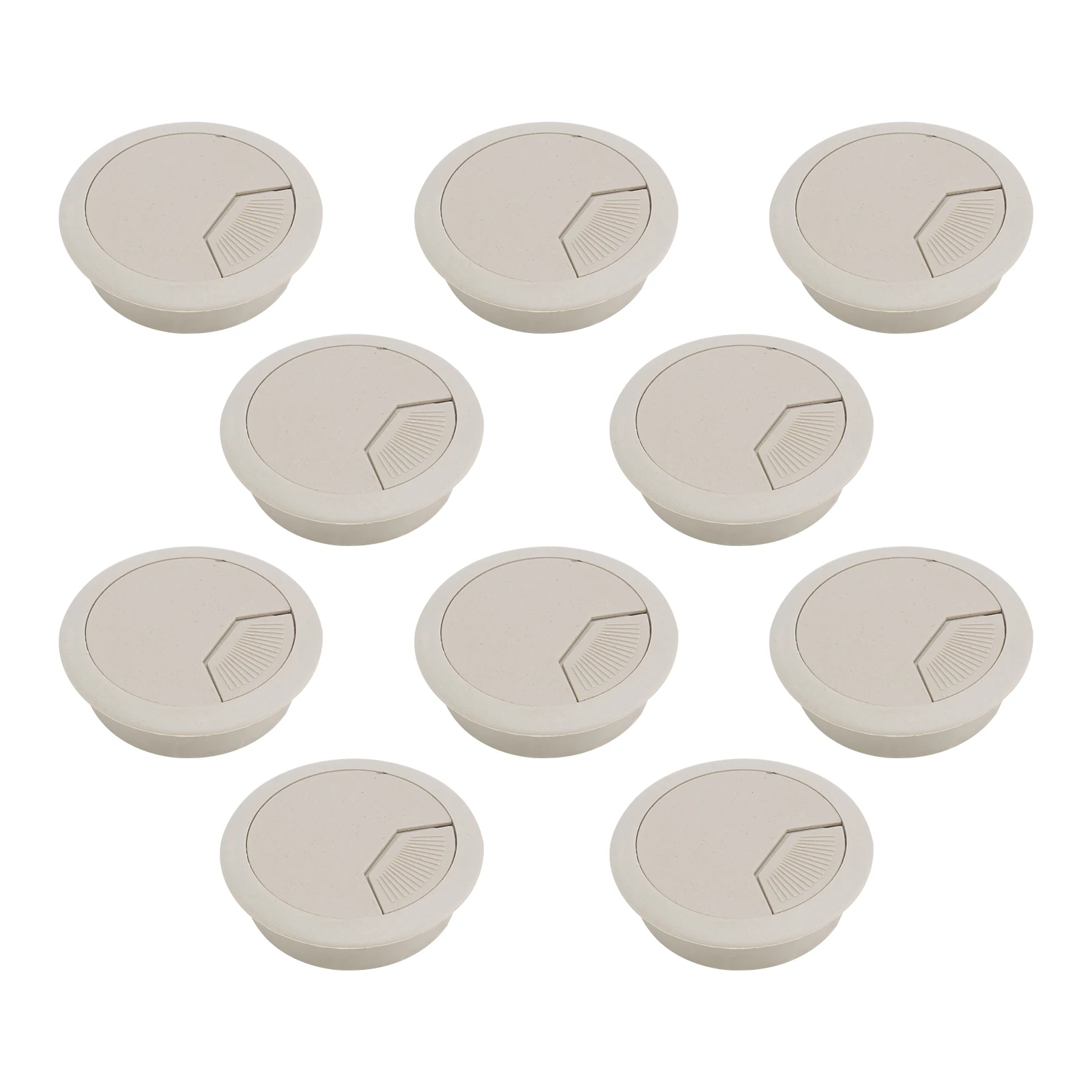 

10pcs Round Cable Hole Cover Plastic Desk Grommet 53mm Fit Computer Cable Office Home Hotel Bank Management Solution