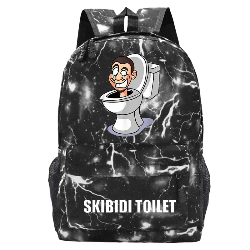 Skibidi-mochila escolar con estampado de dibujos animados para niños y niñas, bolsa de viaje para ordenador portátil