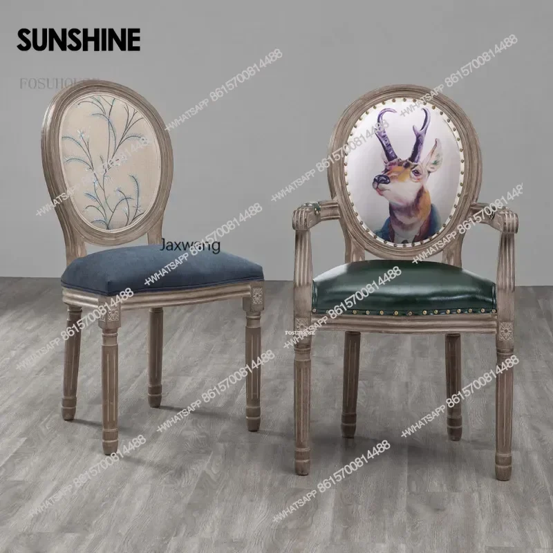 Modern Manicure Dining Chairs  Kitchen Home Furniture Restaurant Dining Chair Nordic Chair American Solid Wood Makeup Chair