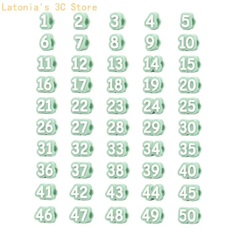 1-50 nummeriertes Gummi-Bleistiftmarker-Set für gemeinsame Vorräte und Schreibtischsortierung X3UB – Detail 7