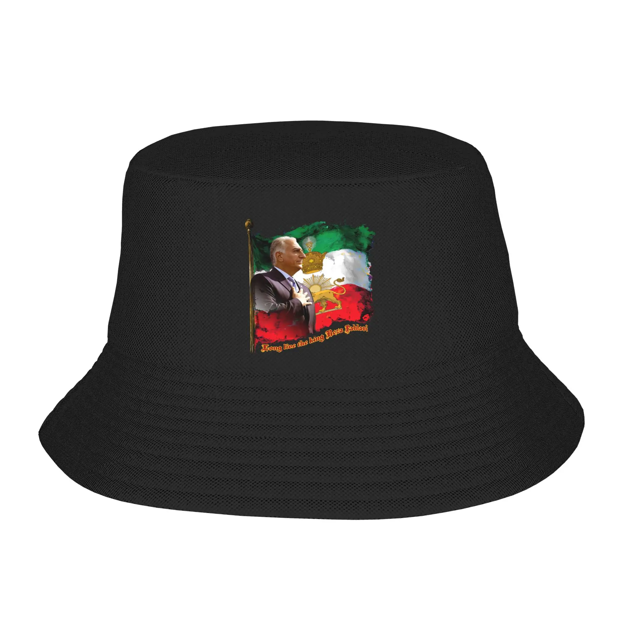 chapeu-de-praia-personalizado-unissex-long-live-the-king-reza-pahlavi-chapeu-de-pesca-de-verao