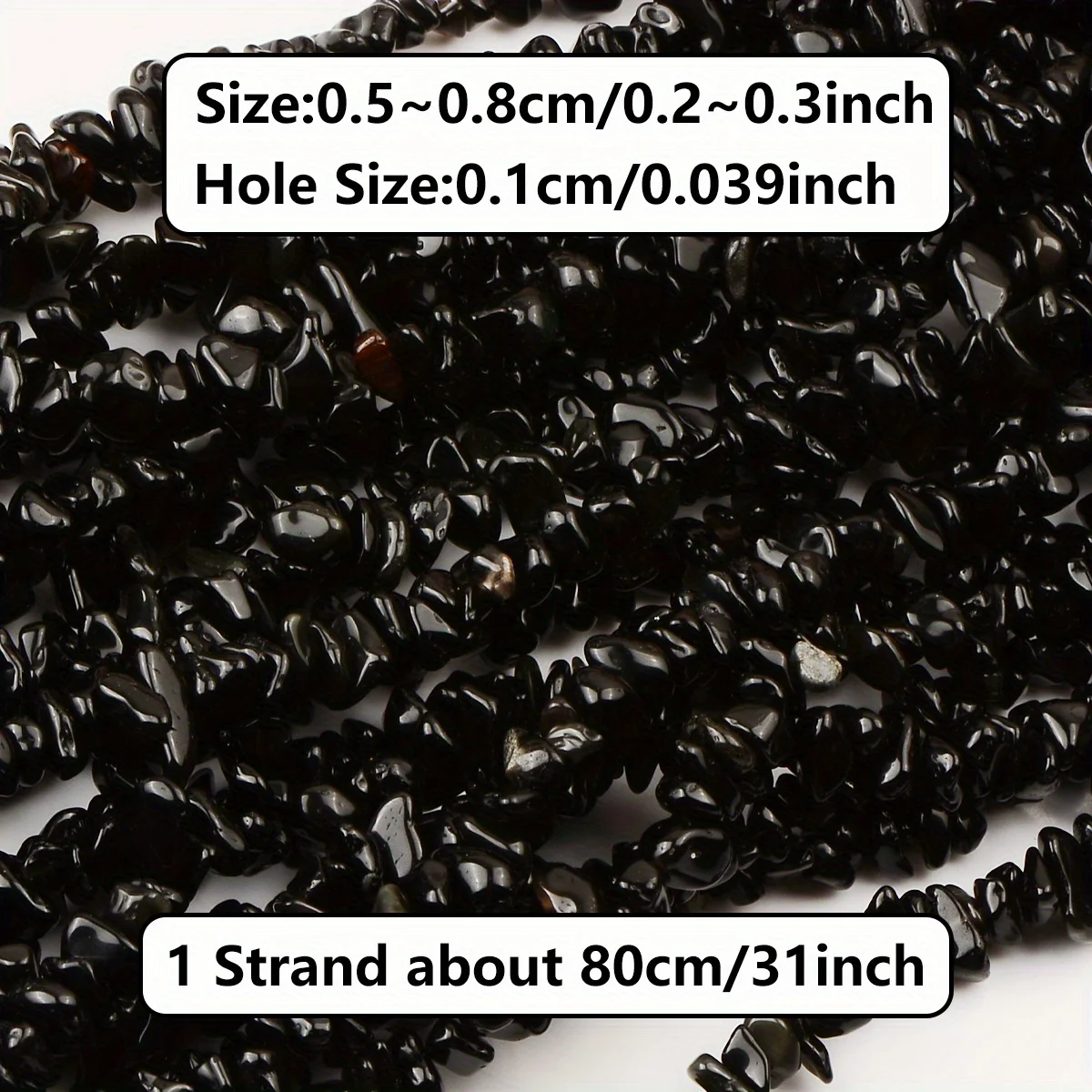 1 Strang 5-8mm Natürliche Unregelmäßige Schwarze Perlen Kies Chips Lose Rock Perlen Mit Loch Für DIY Armreif schmuck Machen