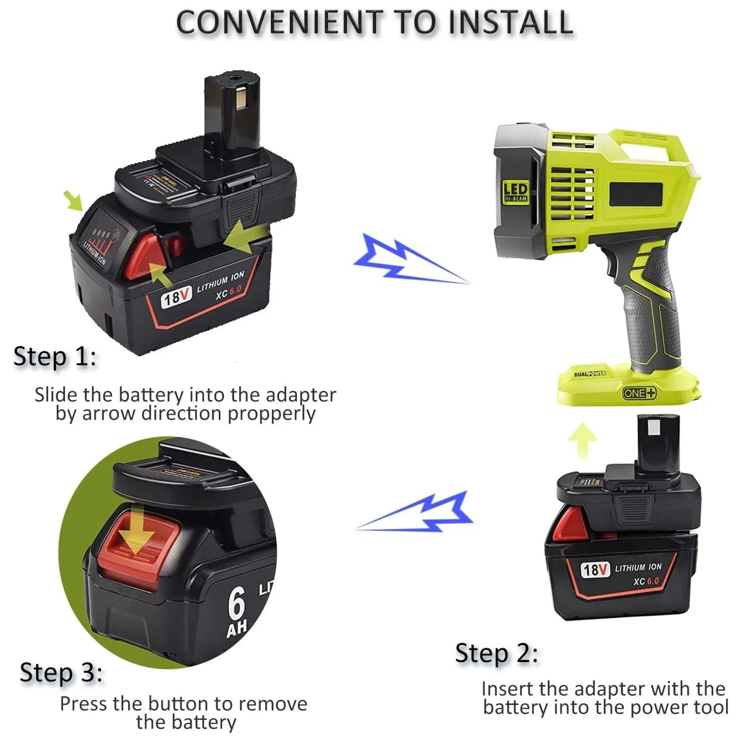 DM18RL Battery Converter Adapter USB DM20ROB For Ryobi Convert Dewalt 20V Milwaukee 18 To 18V Battery Adapter