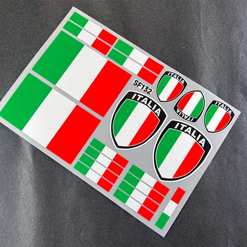 Universeller reflektierender wasserfester Vinyl-Aufkleber mit italienischer Flagge – Auto, Motorrad, Helm, Laptop, Boot, Outdoor, Autozubehör