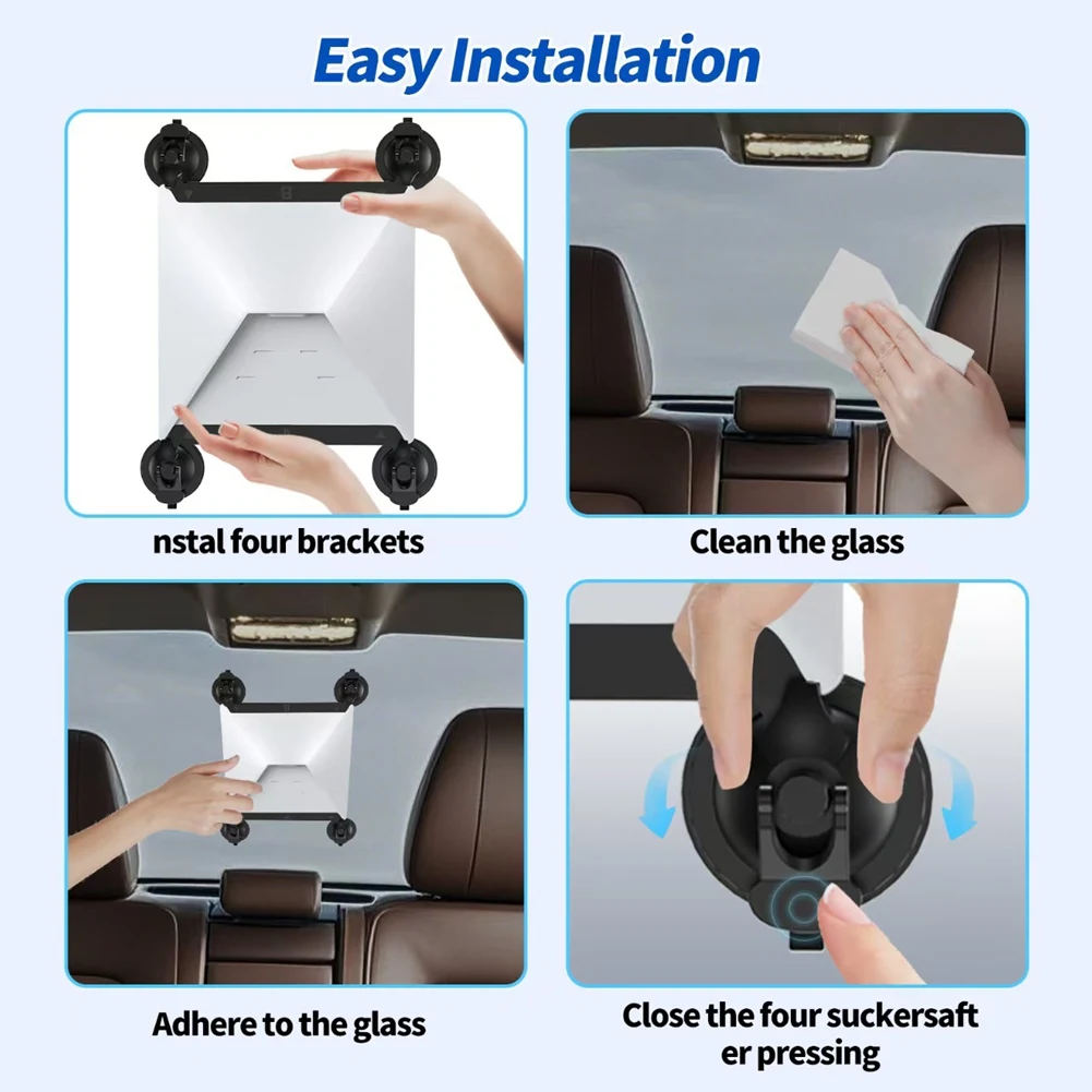 ab53-サンルーフ吸盤車ブラケットミニウィンドウ真空吸盤スタンドミニアクセサリー用ブラック