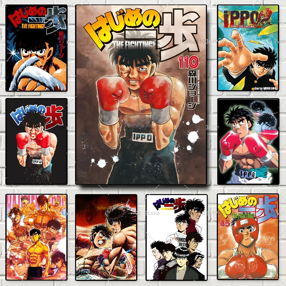 Japanese Anime Hajime No Ippo Character Poster Self-adhesive Art Waterproof Paper Sticker Coffee House Bar Room Wall Decor