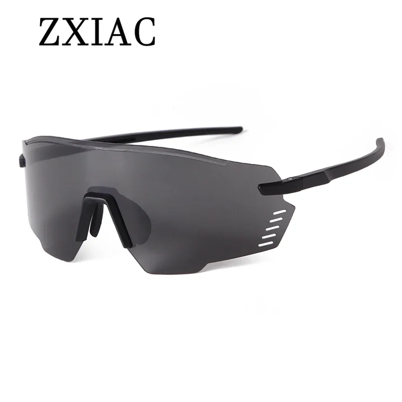 ZXIAC New Fashion Cycling Windproof Sunglasses for Men Mountaineering Hiking Integrated Sun Glasses Sports Frame Glasses  UV400