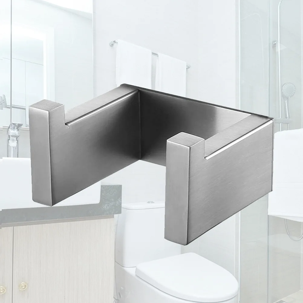 

1Pcs Stainless Steel Wall Hook No Punch Clothes Hanger Durable Modern Style Bathroom Kitchen Heavy Load Organizer