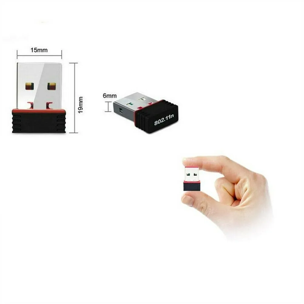 Wireless Receiver USB 2.0 150Mbps 802. Nano WiFi Network Adapter Dongle Compact Design for Transfer