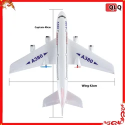 Rc Plane Fixed Wing Foam Aircraft Hw30 Remote Control Aircraft A380 Airbus Two Channel Backward Push Dual Power Model Glider Toy